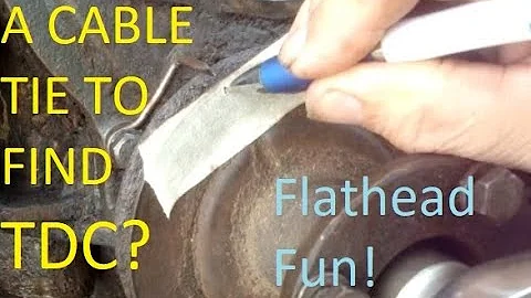 Flathead Ford finding TDC by solid stop and cable tie methods. FordBarn HAMB VHRA Hotrod