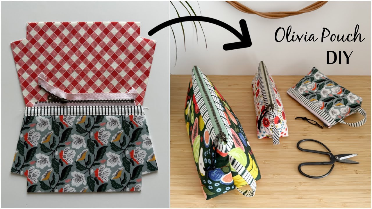 OLIVIA POUCH - Easy, beginner-friendly zipper pouch in three sizes. #learntosew  #sewingtutorial