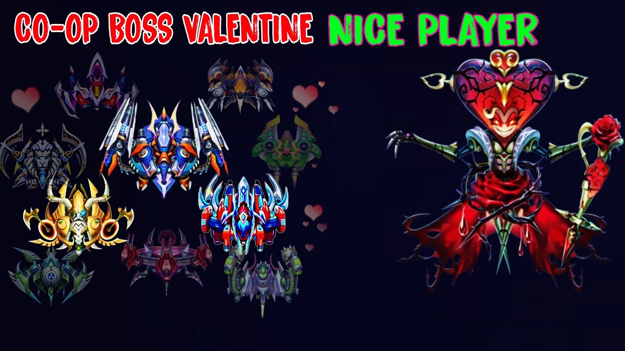 Space shooter Boss event Ventine 2025 - Co-op mode - lovely player - Happy Valentine 2025