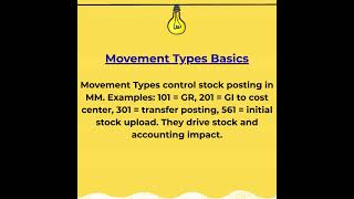 #shorts | SAP MM | Movement Types Basics