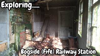 Fantastic relics at Bogside (Fife) Station - abandoned railway station