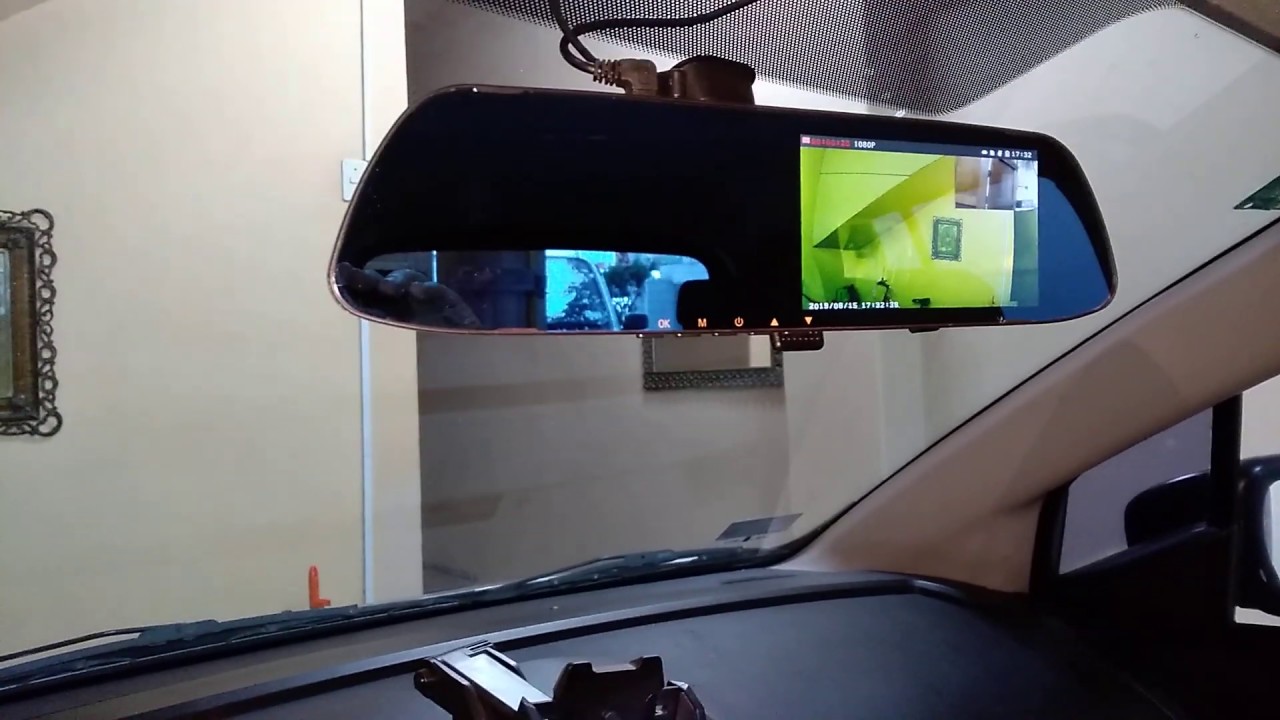 Espejo Retrovisor Con Camara Delantera Trasera Para Auto Coche De Reversa  1080P