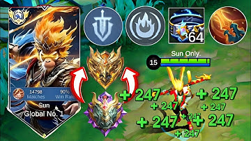 SUN BEST GUIDE TO RANK UP FASTER THIS SEASON 2025 (recommended build & emblem) | SUN MOBILE LEGENDS