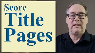 Score Title Pages