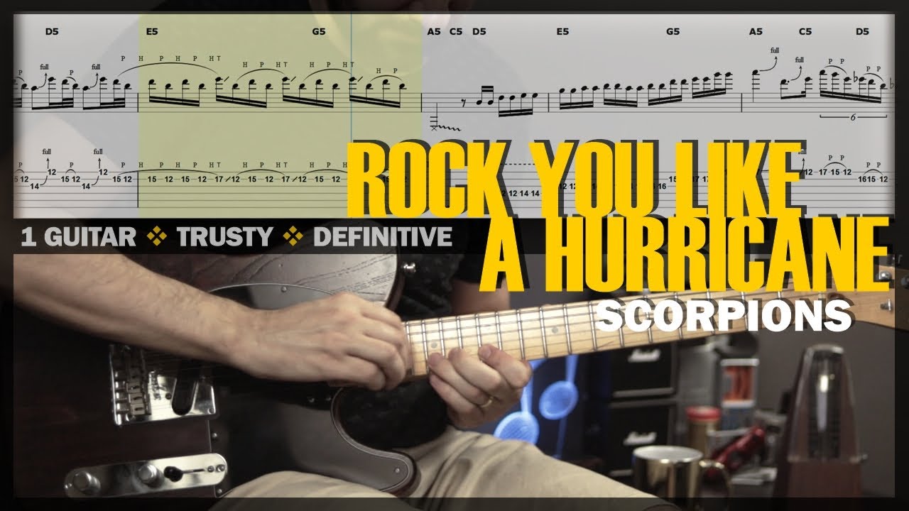 Rock You Like a Hurricane | Guitar Cover Tab | Solo Lesson | Backing Track with Vocals 🎸 SCORPIONS