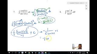 AB Calculus 9-3: Integrating Trig Functions