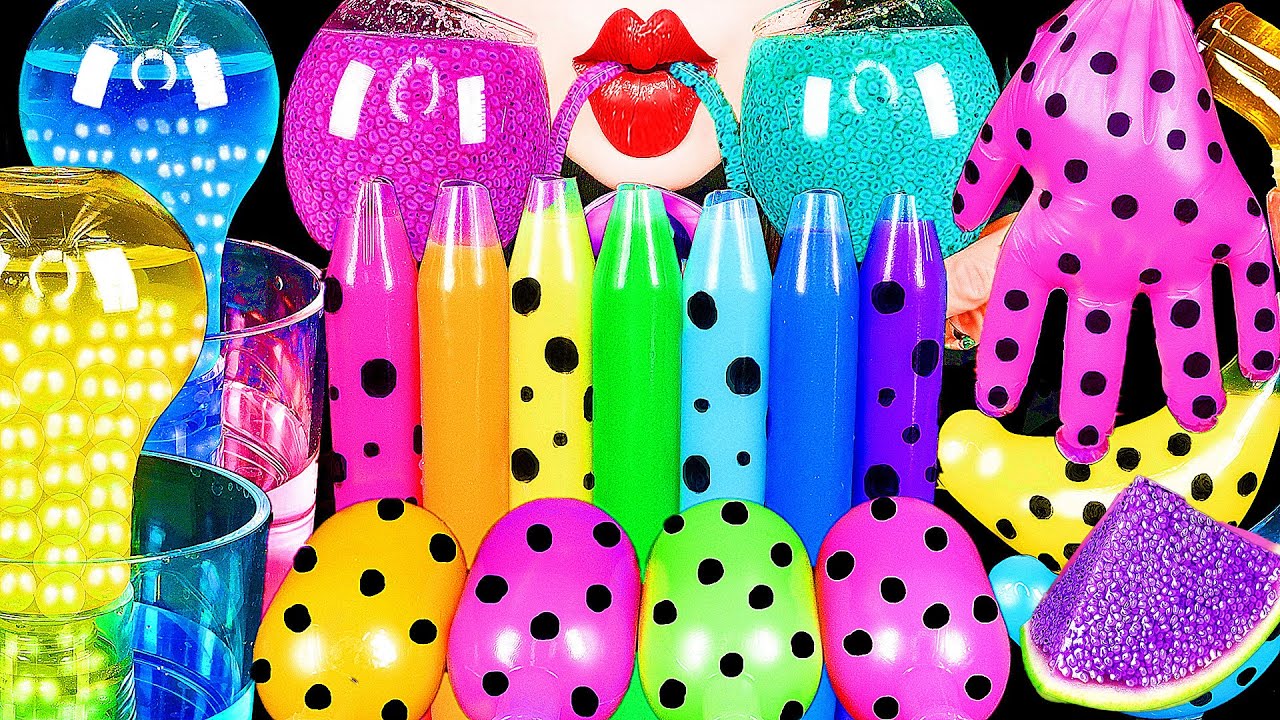 ASMR RAINBOW DRINKS MUKBANG *VAMPIRE BOBA TEA, HONEY JELLY, CANDY, FROG EGGS, BIRD GLASS, 신기한 물 먹방