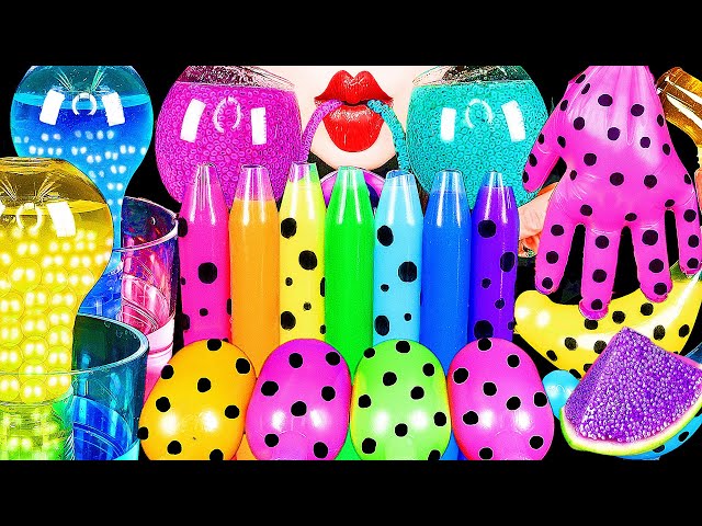 ASMR RAINBOW DRINKS MUKBANG *VAMPIRE BOBA TEA, HONEY JELLY, CANDY, FROG EGGS, BIRD GLASS, 신기한 물 먹방