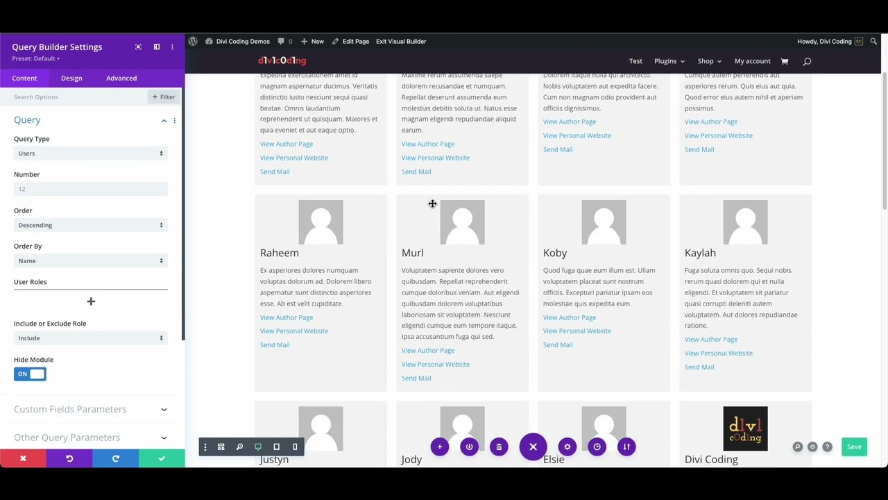 Divi Query Builder  -  Features Walkthrough