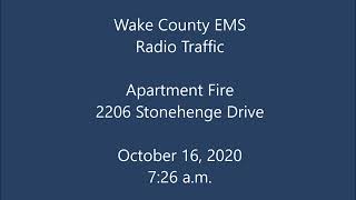 10/16/20 - Wake County EMS - Stonehenge Drive - Radio Traffic