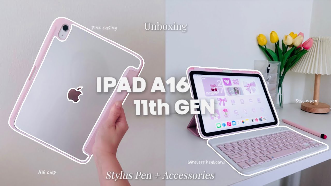 my first iPad 📱: iPad A16 unboxing 📦(silver) 🤍 | stylus pen + 🎀pink accessories🎀