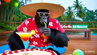 AirGorilla Drinking a Cocktail through a straw. He had an excellent vacation.