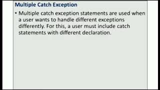 Multiple catch statement with programs