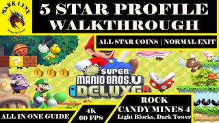 New Super Mario Bros. U Deluxe | Rock Candy Mines 4 | Light Blocks, Dark Tower | All Star Coins screenshot 2