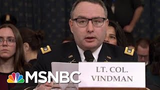 Vindman: Dad Made Right Choice To Leave Soviet Union. I Will Be Fine For Telling The Truth. | MSNBC