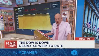 Cramer says investors should remain calm after FedEx's bad quarter but brace for more economic pain