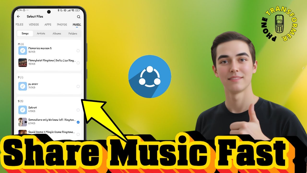 Как делиться музыкальными файлами с помощью SHAREit Lite | Быстрая передача (2025)