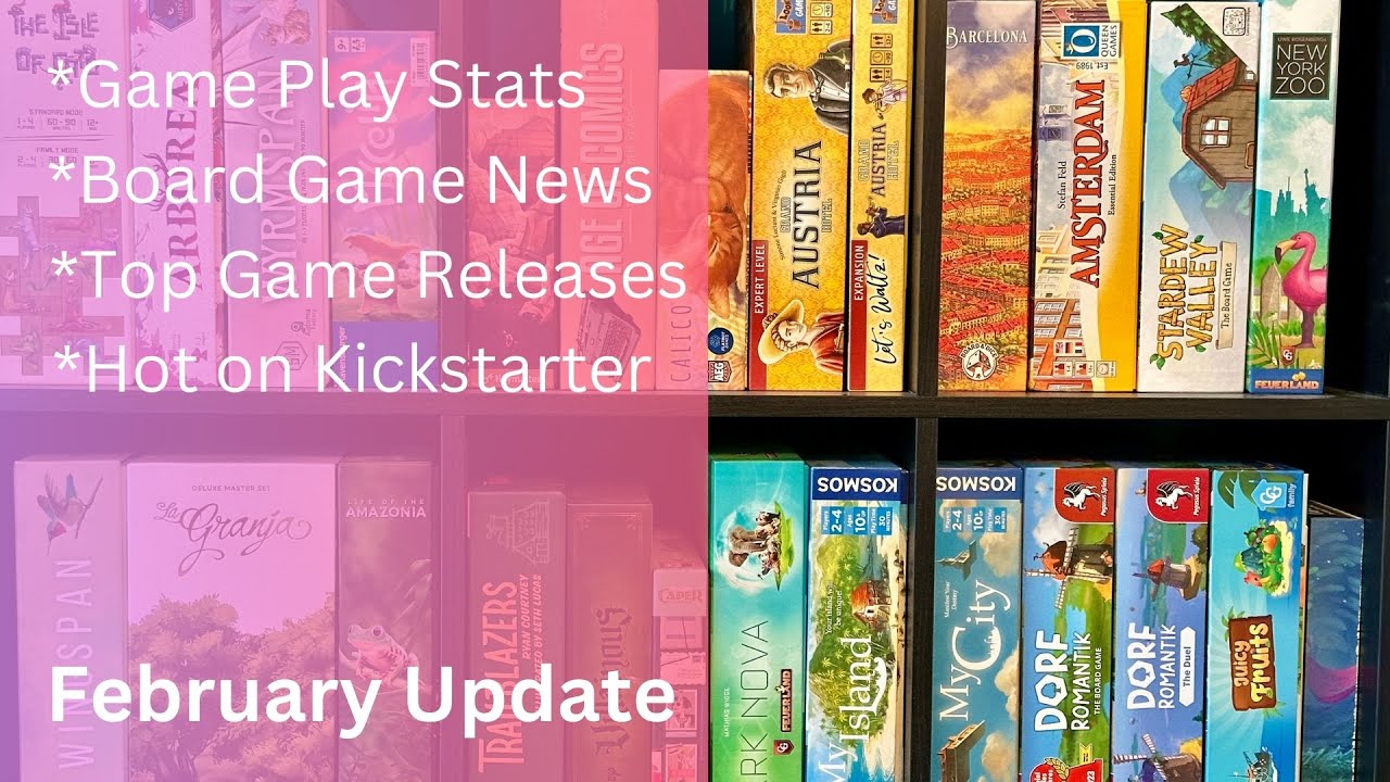 February Update: January Game Stats; New Challenges; Board Game News; New Releases and Crowdfunding!