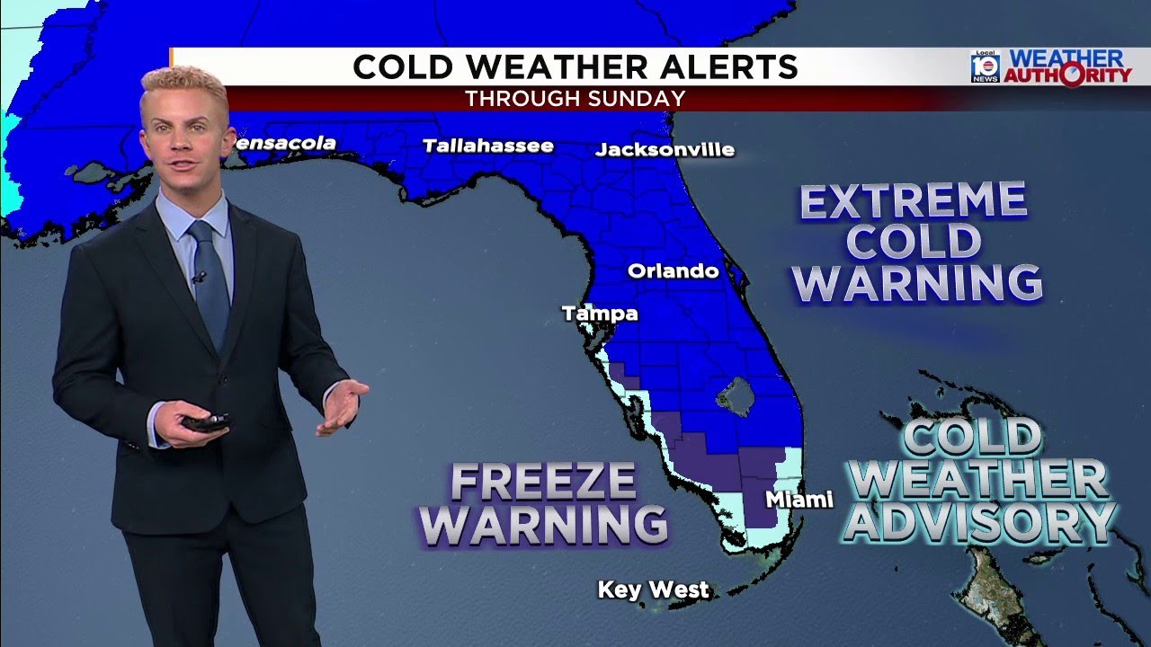 Cold front brings rain, cold weather advisory to South Florida - YouTube