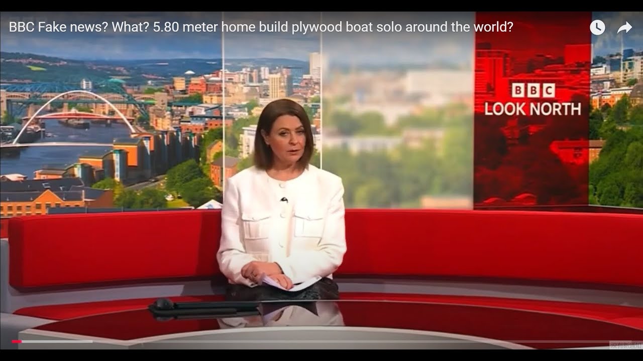 BBC news - 5.80 meter home build plywood boat solo around the world? - follow CG580 Youtube for more
