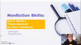 NF Skill: How to Identify a Thesis Statement in Nonfiction