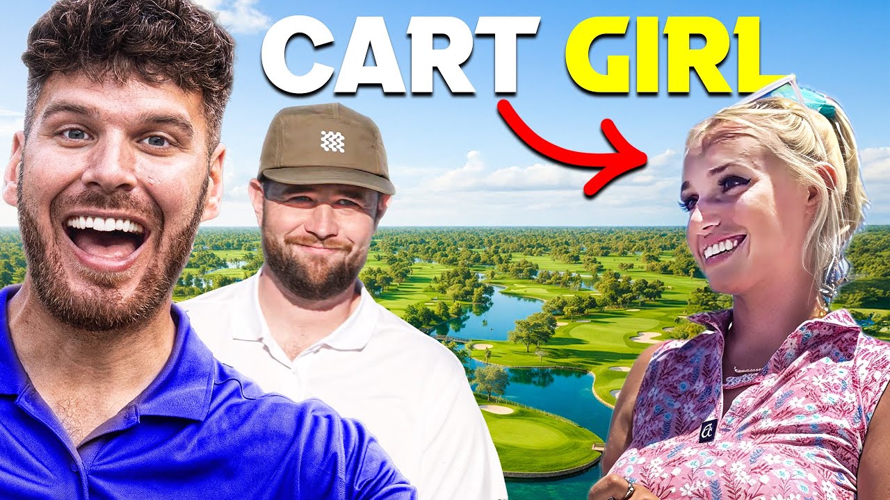 BLONDE CART GIRL SHOOTS HER SHOT.... (Strangest round of golf EVER)