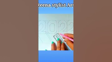 3D 2022 drawing | New year 2022 easy 3D drawing / #shorts #3Ddrawing