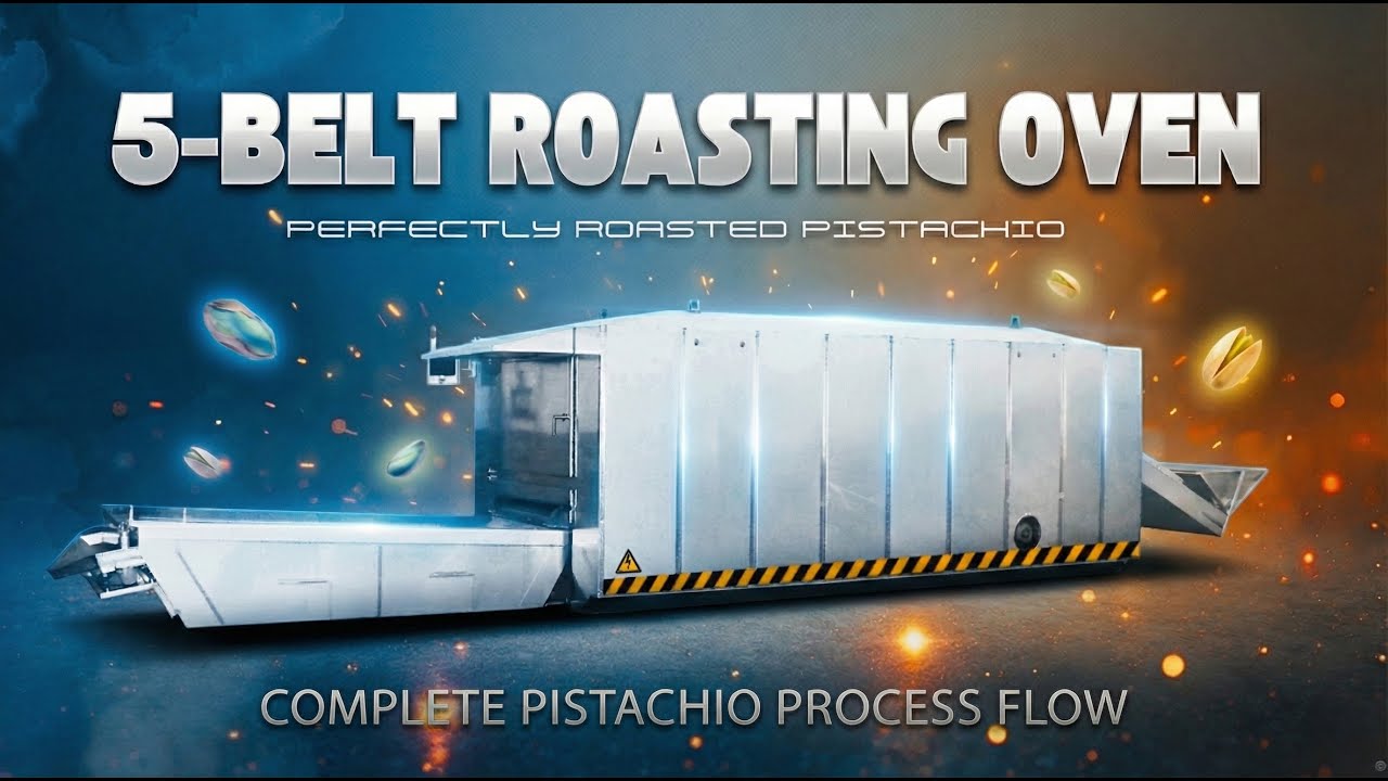 Industrial 5-Belt Roasting Oven: Perfect Pistachio Processing Line