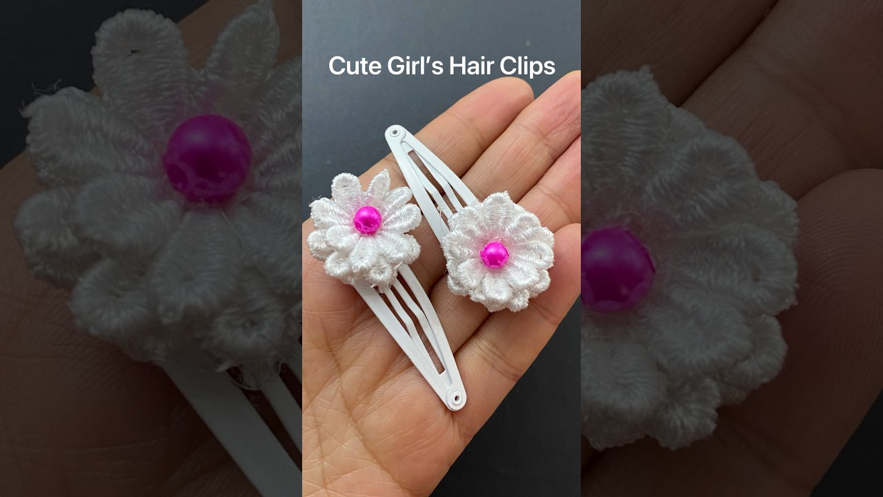 ๐The Cutest Girls Hair Clips | Baby hair clips | DIY Daisy Hair Clips | #hairclip #craft