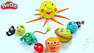 DIY how to make Easy Emoji Play Do Sun and our Solar System planets Mercury  Venus Earth ...