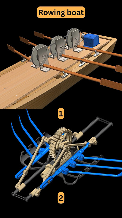 Rowing Boat | Which will you choose? 1 or 2 🤔 #cad #solidworks #mechanicaldesign #boat #automation