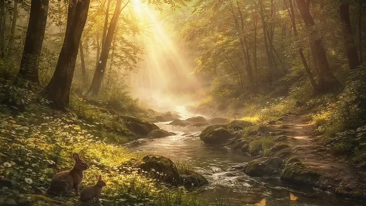 Ambiance Lecture – BAMBI 🌿 | Musique douce, forêt, rivière & nature (1H)