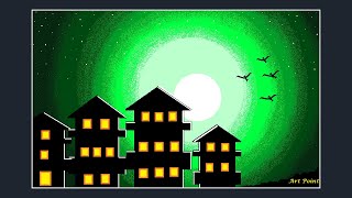 How To Draw - In Computer Microsoft Paint Tutorial Scenery Drawing 047 - Art Point Ms Paint