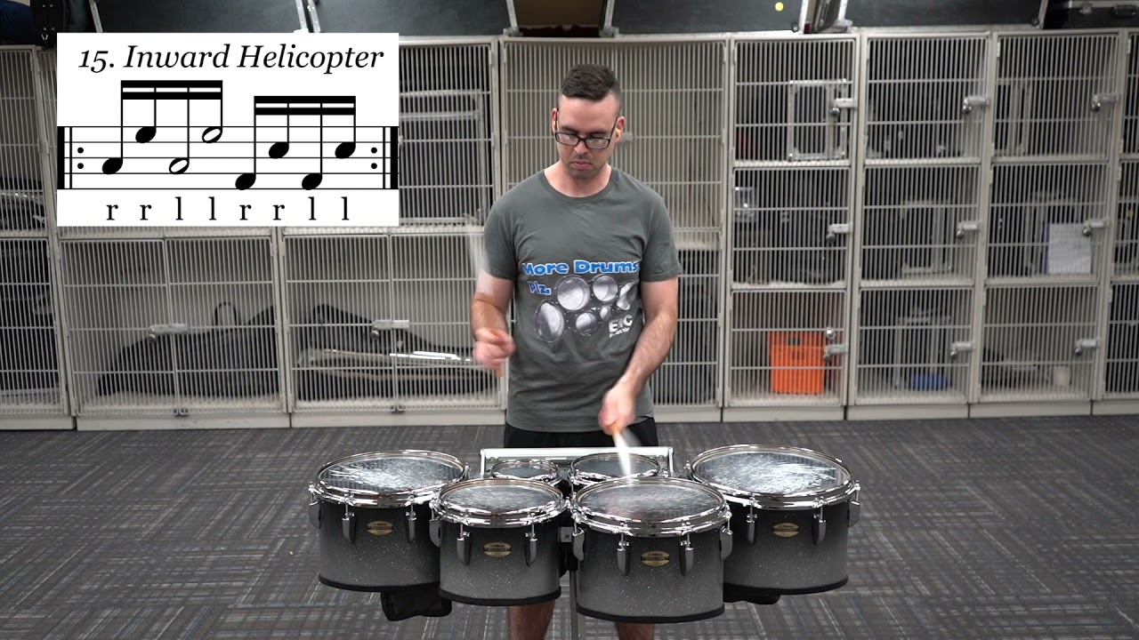 "Inward Helicopter" Advanced Tenor Drum Rudiment YouTube