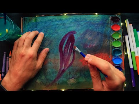 ASMR Sounds with markers, crayons & paint