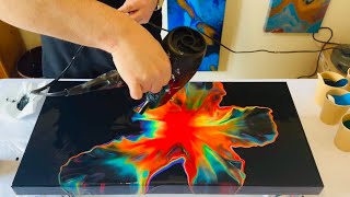 VIBRANT and Crisp Pour with Paint and Water ONLY - Abstract Acrylic Pouring Fluid Art Painting