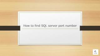 How to find SQL server port number