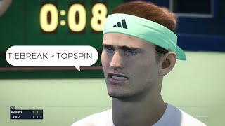 Tiebreak is better than TopSpin2K25 - Gameplay Zverev vs Fritz