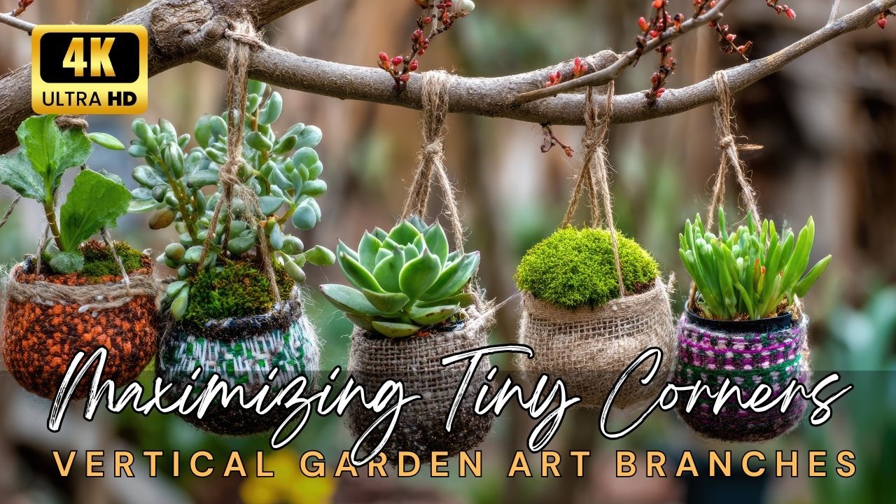 Maximizing Tiny Corners: Clever Vertical Garden Art from Found Branches