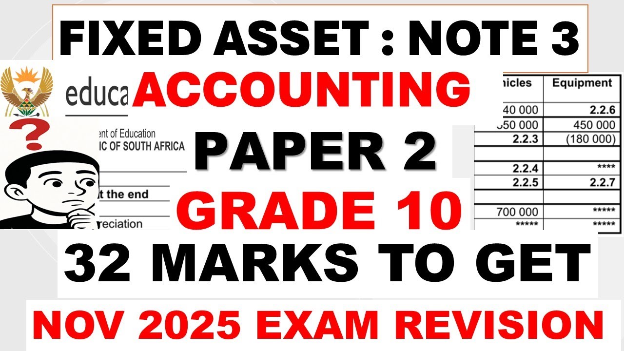 Master Fixed Assets! | Grade 10 Accounting Paper 2 Revision 2025| Exam Ready RSA