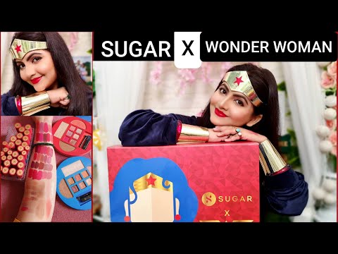 *NEW* SUGAR X WONDER WOMAN Collection unboxing |MAKEUPLook| RARA |30 Lipsticksk & 2eyeshadow palette