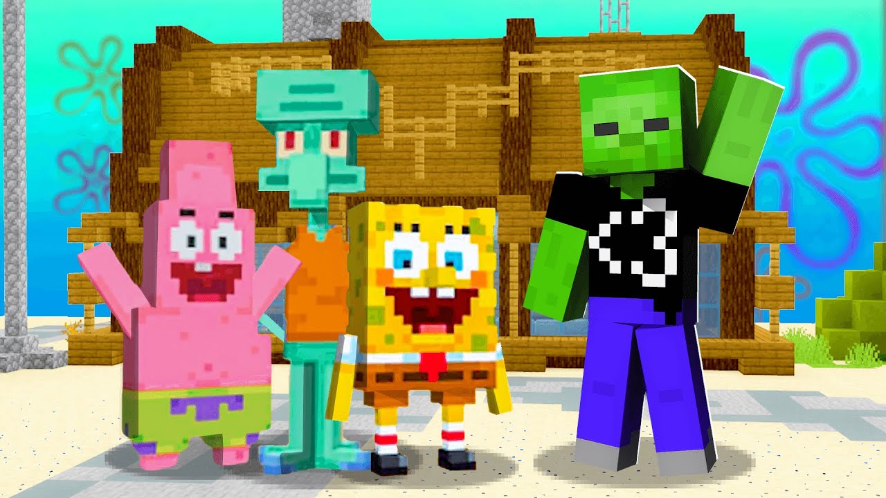 I MET SPONGEBOB SQUAREPANTS IN MINECRAFT! (Minecraft SpongeBob DLC