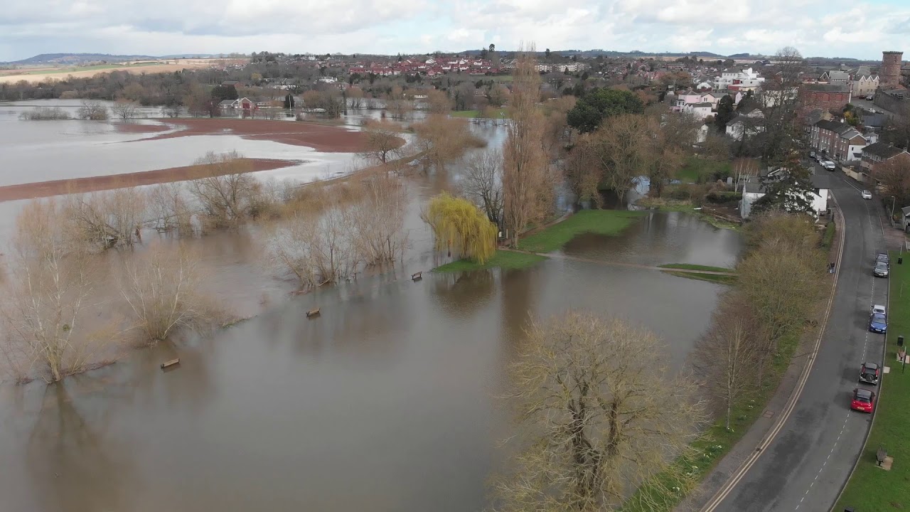 RossonWye, Herefordshire. Flooding of the fields March 2019. YouTube