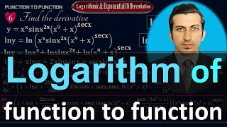Find Derivative of Logarithmic & Exponential Function to Function expression - #Calculus  by #Moein