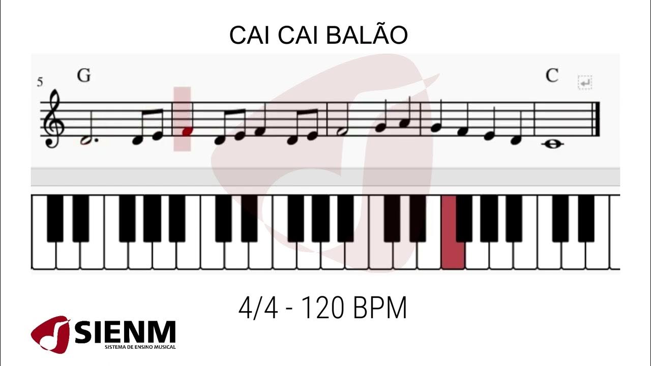 Partituras Musicais para Orgão e Teclado. - Outra Partitura da música  Infantil: Cai, cai balão!!