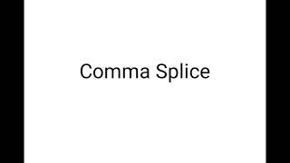English Grammar: Comma Splice