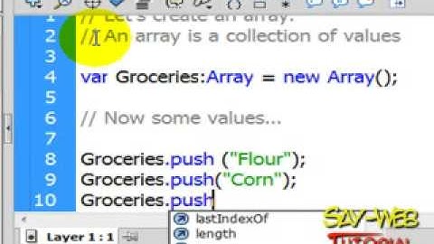 ActionScript 3.0 Lesson 19: Creating Arrays and the Push Method