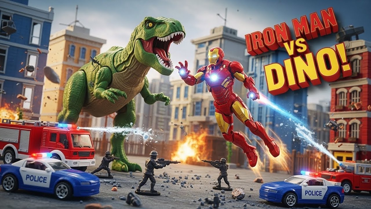 Epic Iron Guardian vs Gamma Titan Battle! Superhero Toy Rescue Action for Kids 