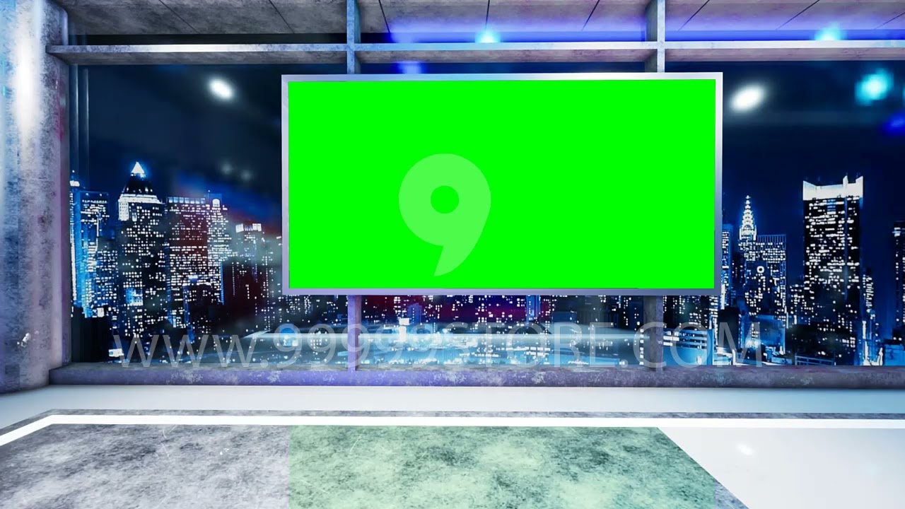 Virtual Set Green Screen 4K - News 139 No Table