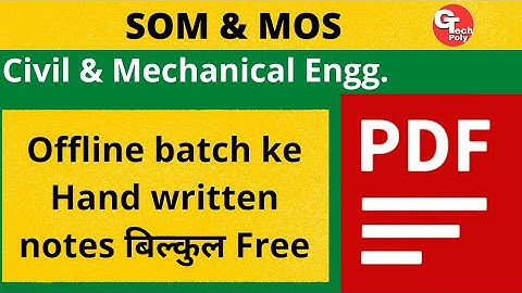 SOM & MOS | Hand Written Notes Pdf | Polytechnic @gtechpoly
